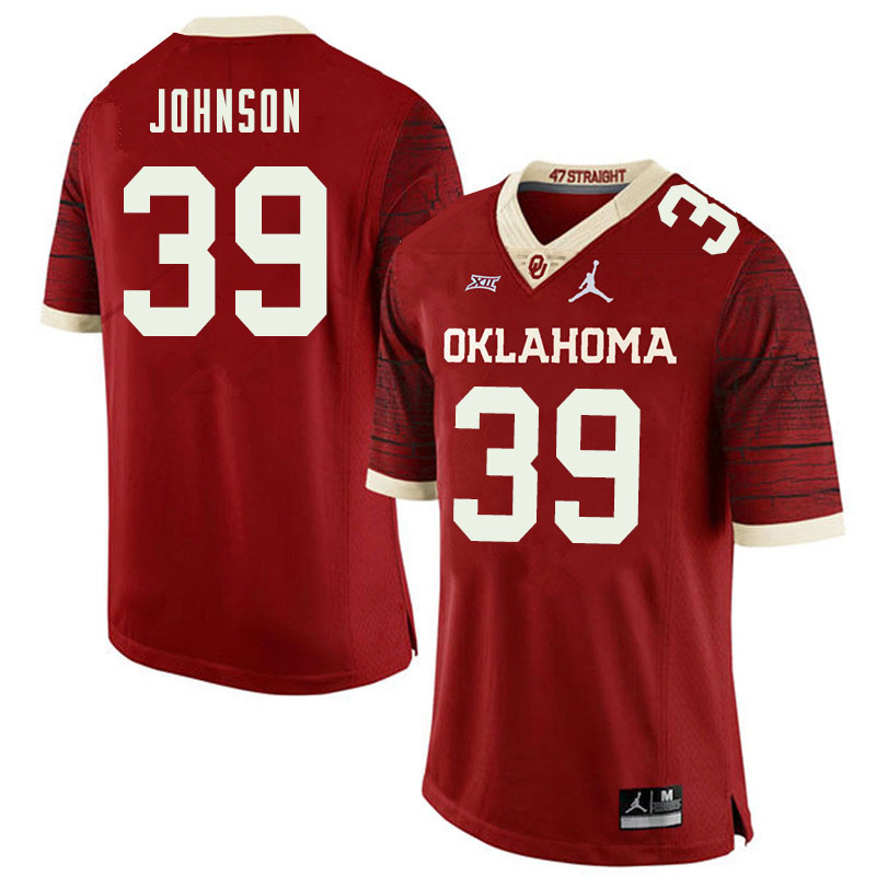 Jordan Brand Men #39 Stephen Johnson Oklahoma Sooners College Football Jerseys Sale-Retro